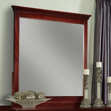 Landscape Mirror with Brown Cherry Finish